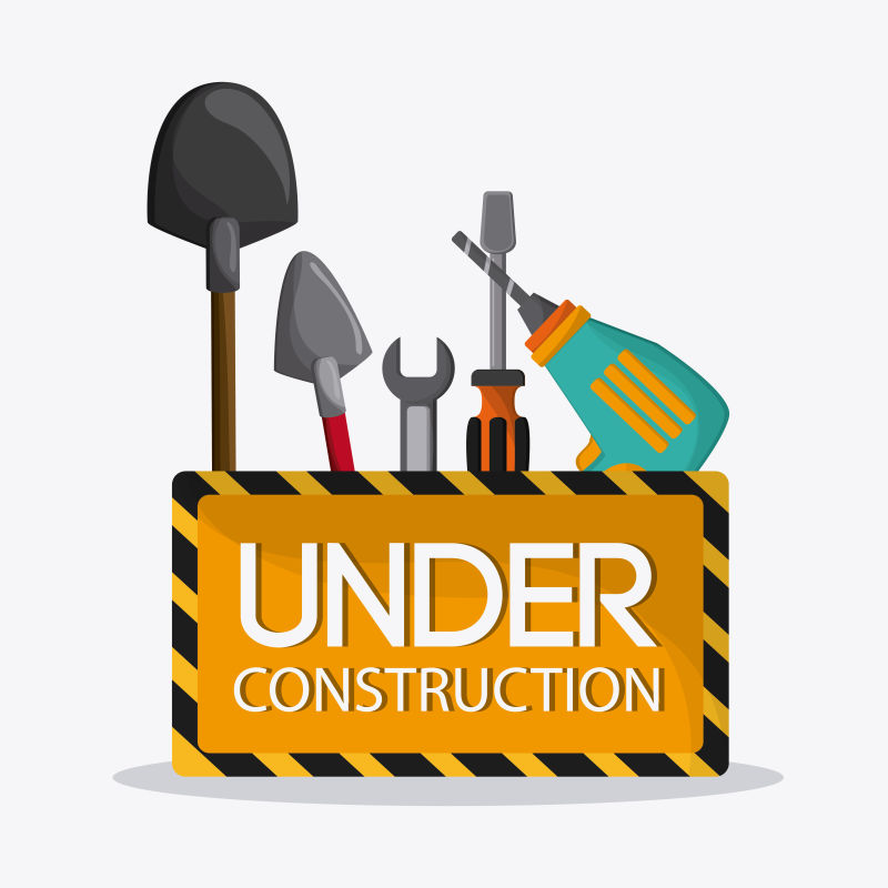 抽象矢量施工工具概念的创意插图