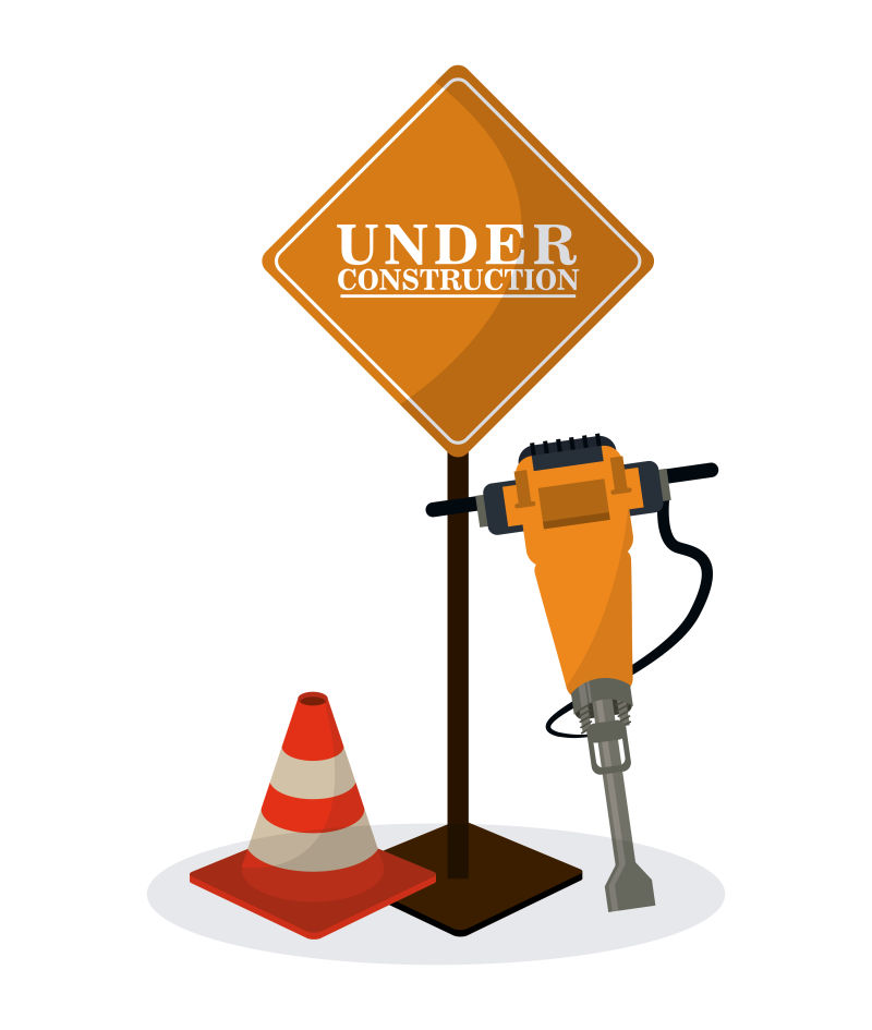 抽象矢量正在施工概念的插图