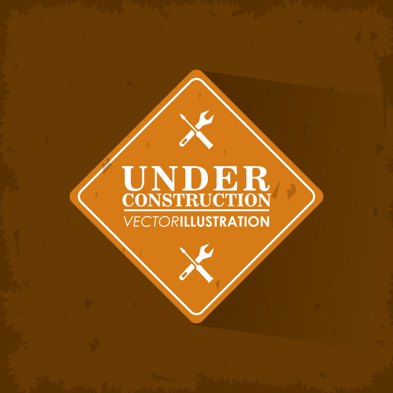 创意施工中概念的矢量平面图标设计