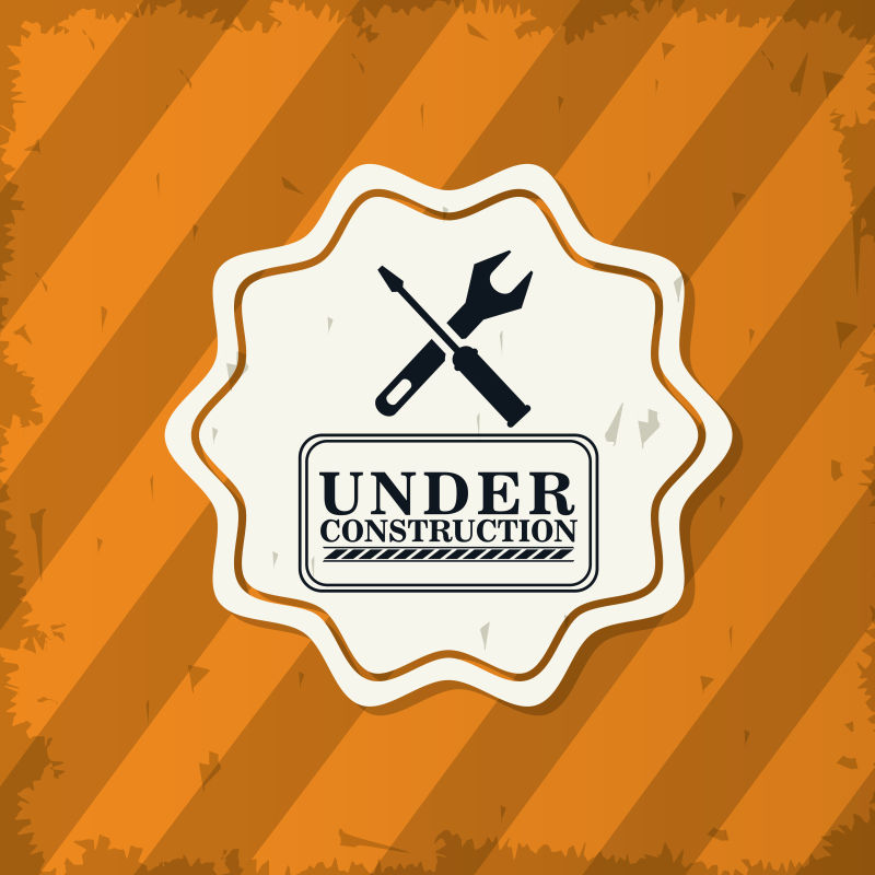 创意矢量施工中概念的平面图标设计