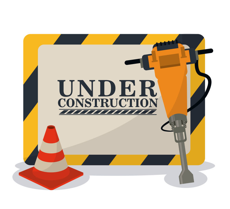 抽象矢量施工概念的创意插图