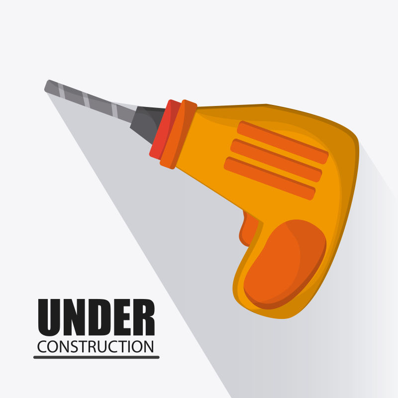 创意矢量施工工具概念的插图设计