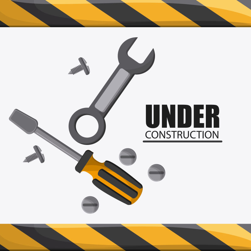 创意矢量施工工具的抽象平面插图