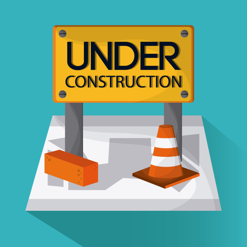 矢量施工中概念的平面插图