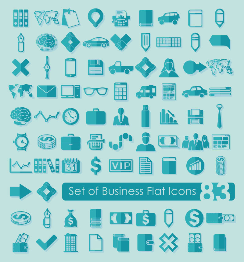 矢量商业概念的创意现代图标设计