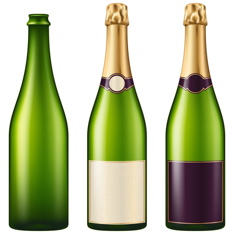 矢量的香槟酒瓶