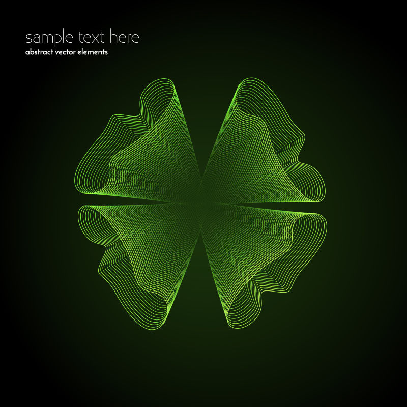 绿色抽象线形矢量
