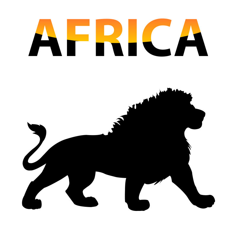 矢量黑色狮子轮廓