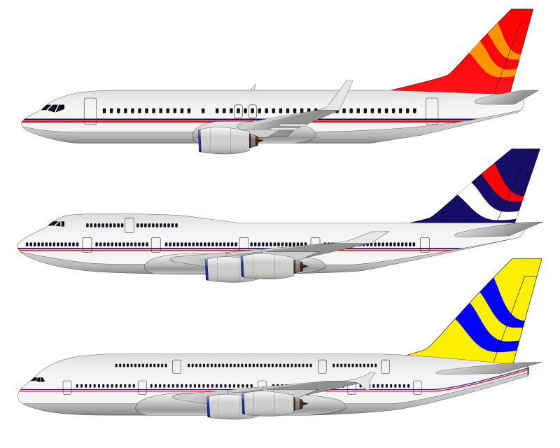 创意矢量容量不同的飞机插图