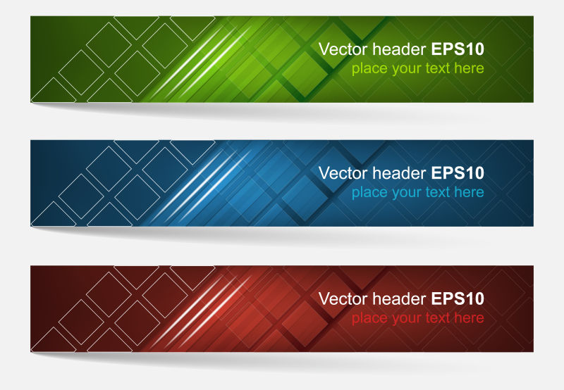 方格图案网页横幅矢量设计