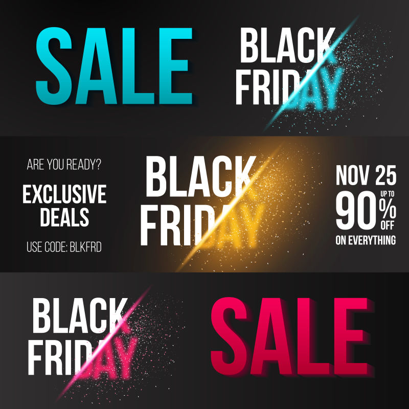 黑色星期五销售文字矢量插图