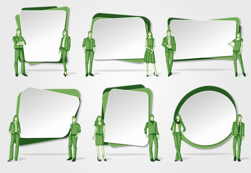 抽象剪纸元素的矢量创意商业图表设计