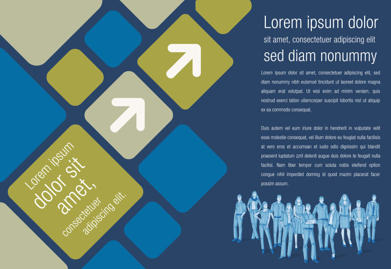 抽象彩色方格元素的矢量信息图表