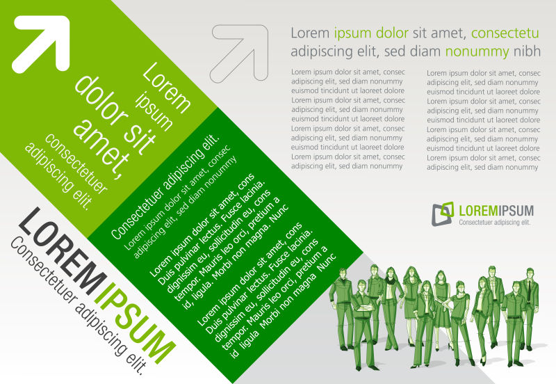 矢量创意绿色商业风格的信息图表设计