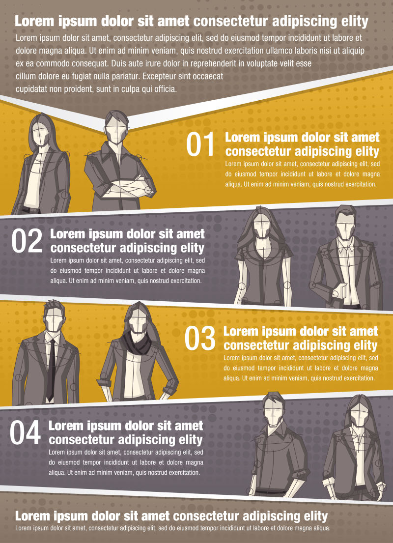 抽象彩色商业风格的矢量信息图表设计