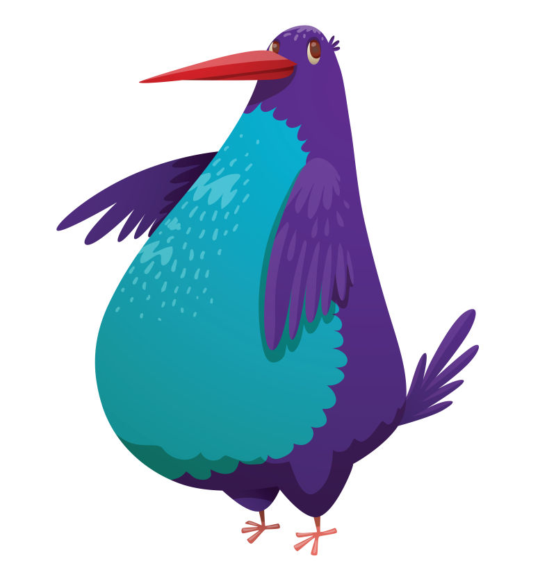 矢量卡通鸟类图片 创意矢量卡通紫色胖胖的鸟插图素材 高清图片 摄影照片 寻图免费打包下载