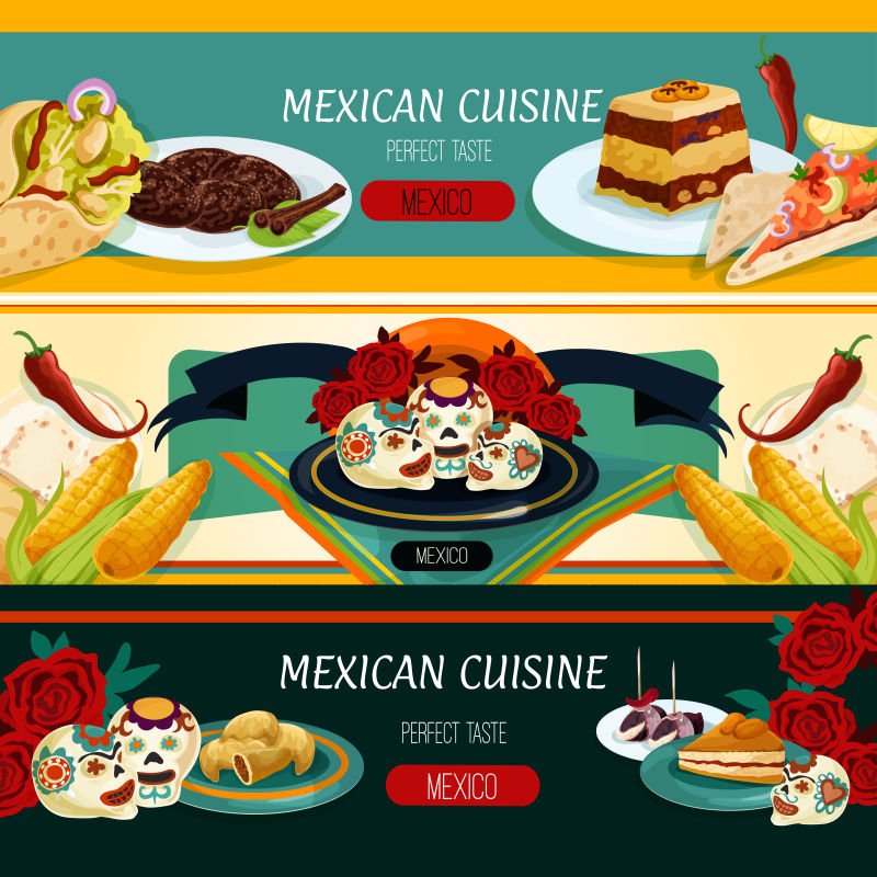 墨西哥料理横幅矢量设计