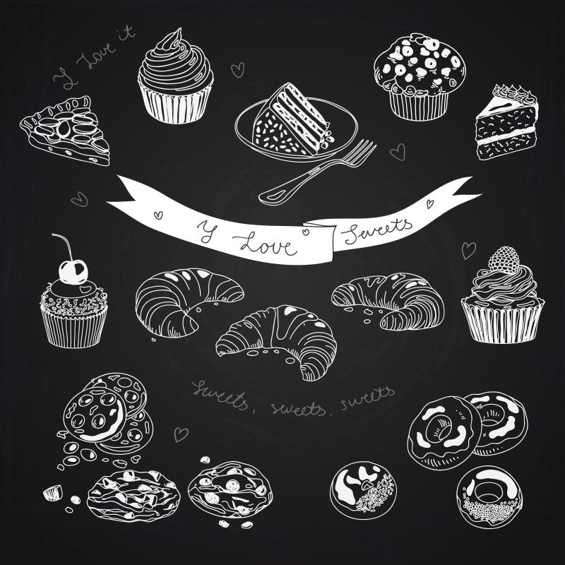 蛋糕馅饼矢量插图