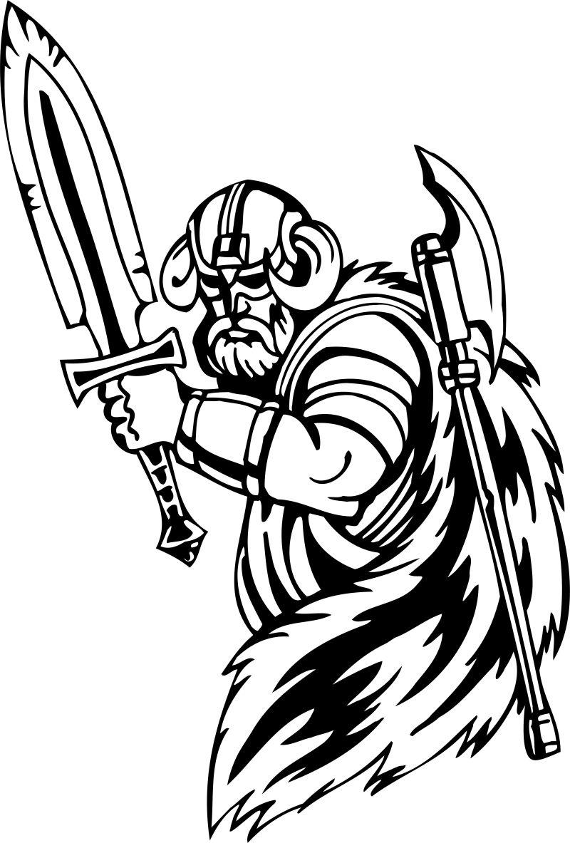 黑白风格的矢量斯巴达战士