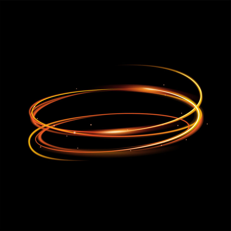 矢量橙色涡形光效设计元素