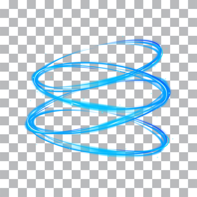 矢量透明背景上的蓝色光效设计元素