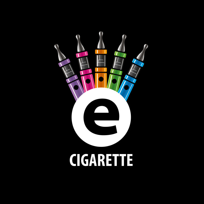 抽象矢量彩色电子烟的创意标志