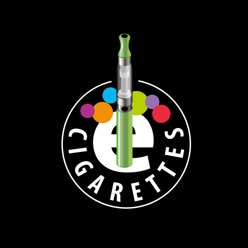 矢量现代彩色电子烟的标志