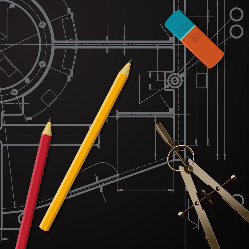 抽象矢量设计师图纸插图