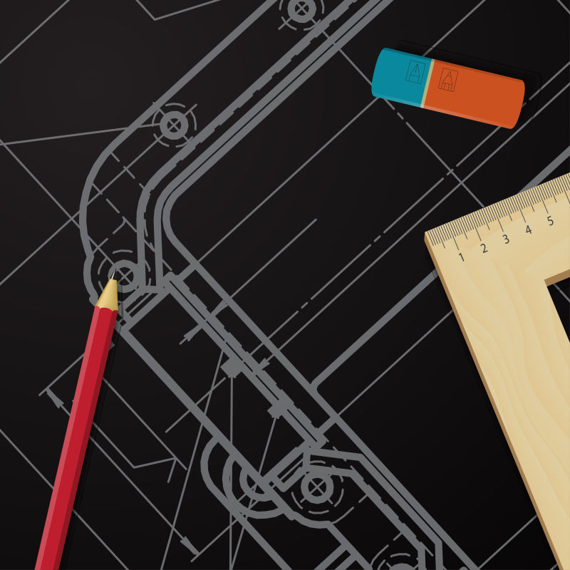 抽象矢量创意设计蓝图插图 