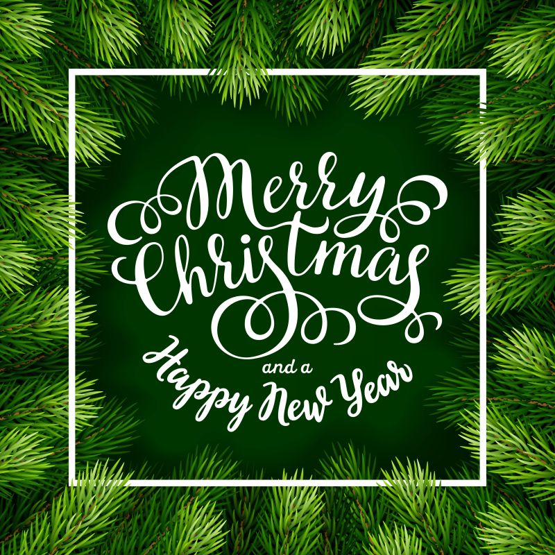 抽象矢量圣诞树元素的装饰贺卡设计