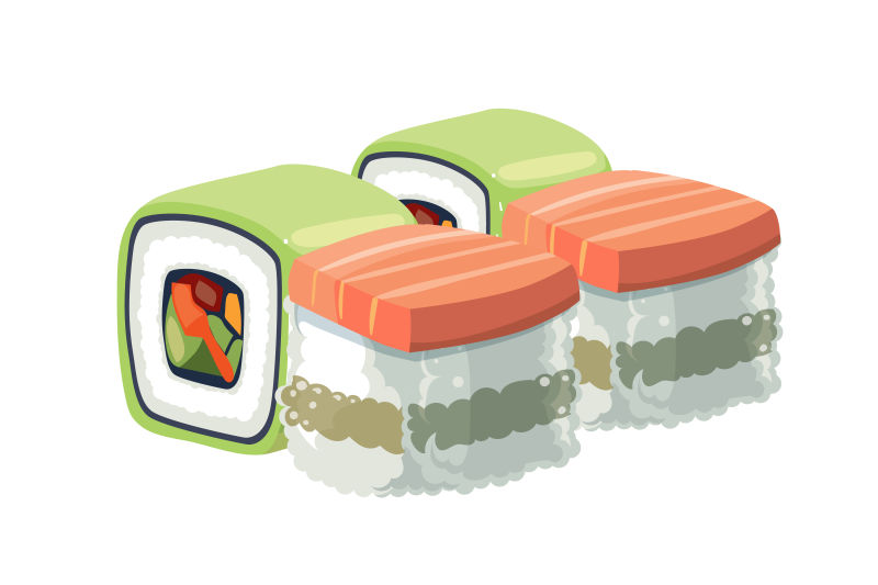 矢量日本寿司的抽象图标设计