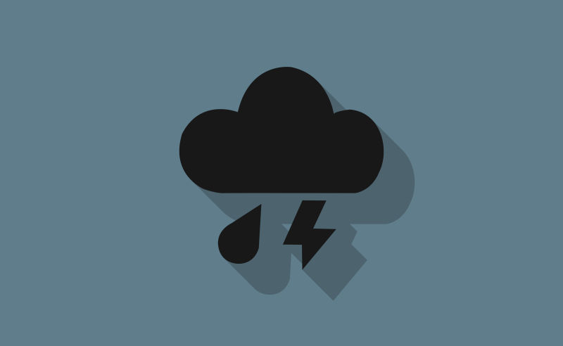 创意矢量雷电雨的图标设计