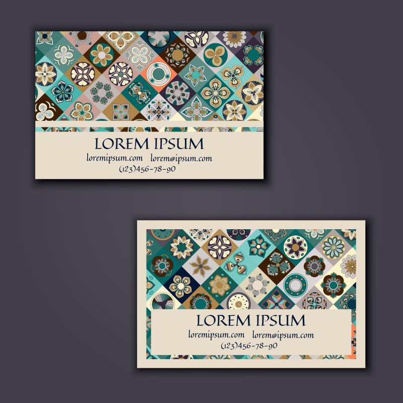 矢量的曼荼罗图案名片