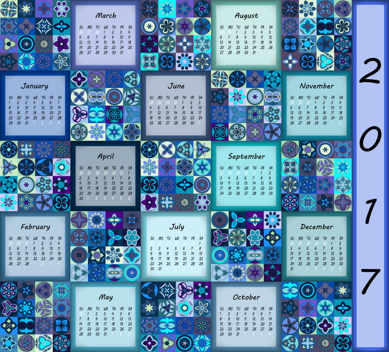 矢量的蓝色日历设计