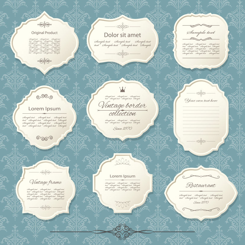 矢量复古框设计