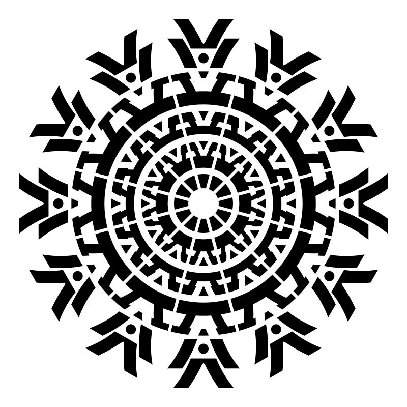 黑色圆形几何矢量