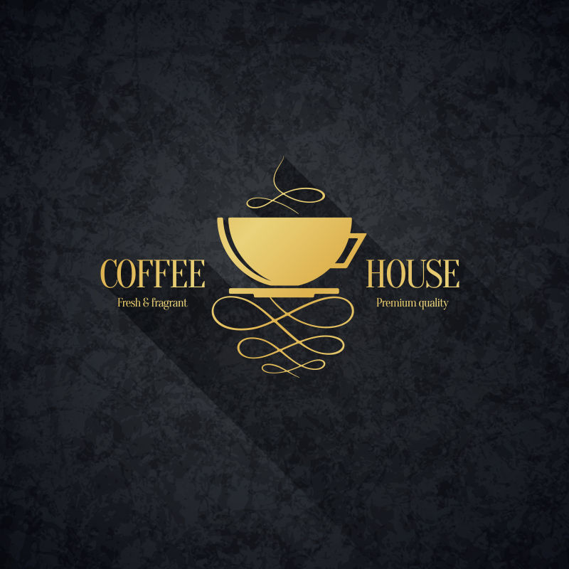 咖啡厅菜单标志设计矢量图