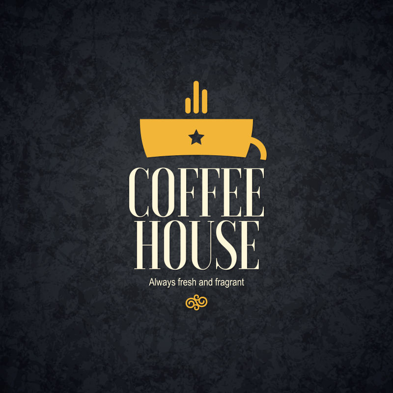 咖啡屋标志设计矢量图
