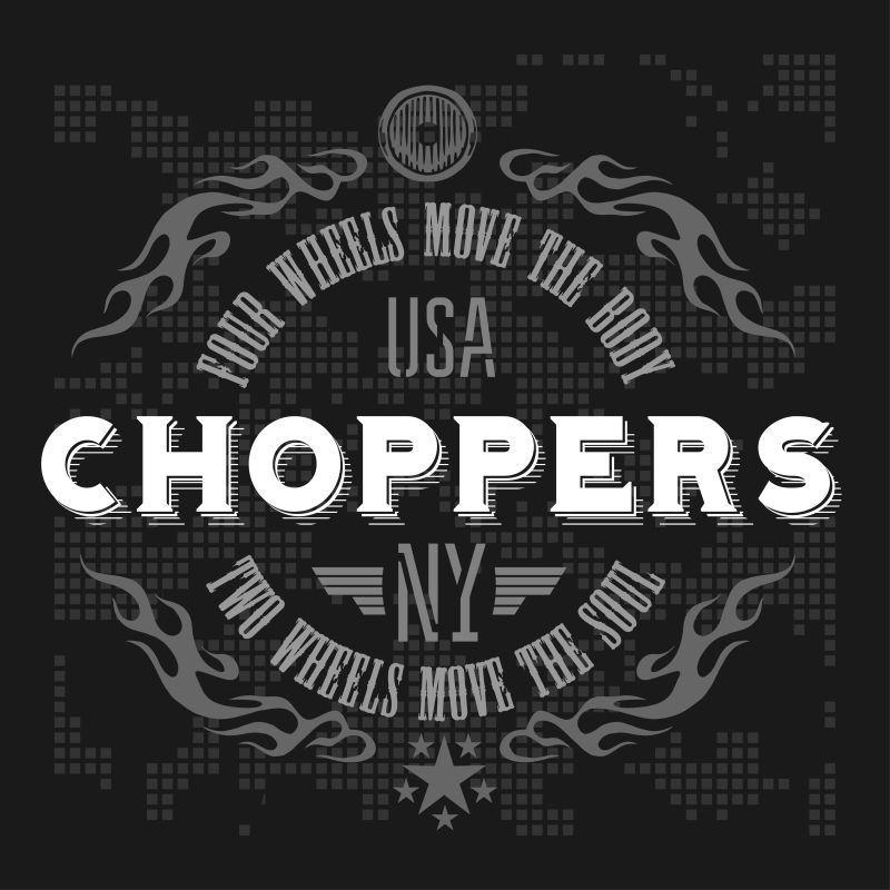 复古摩托车标签矢量设计