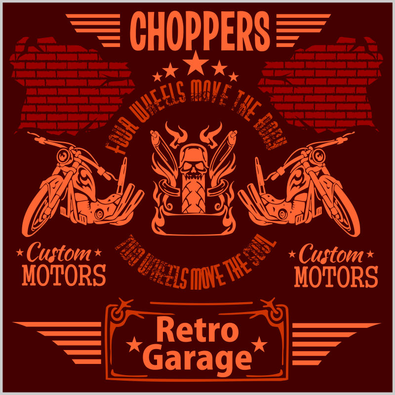 矢量的旧式摩托车海报