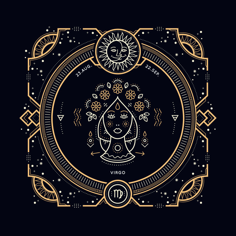 矢量处女星座图标
