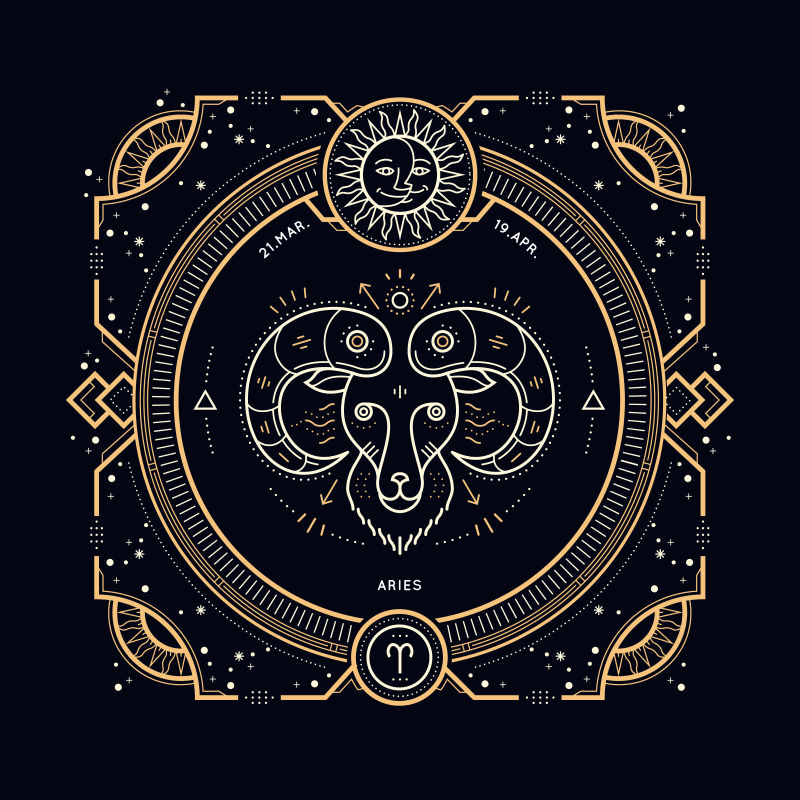 白羊星座图标矢量设计
