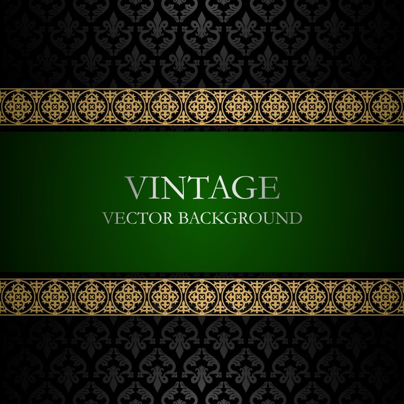 老式的绿色主题的矢量背景