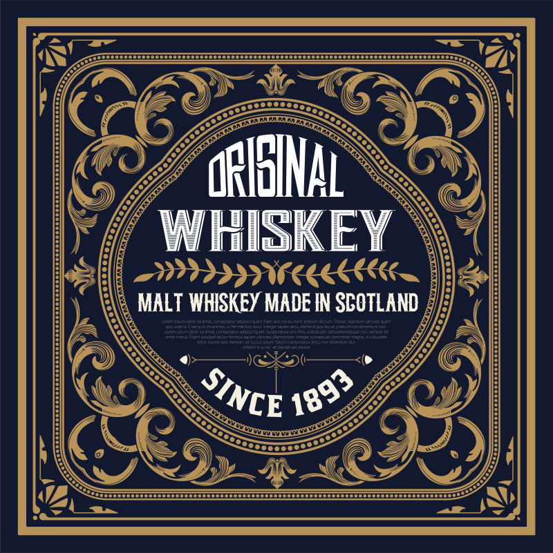 古典的啤酒年份标签矢量设计