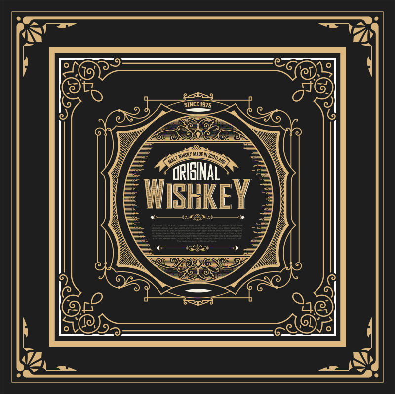 矢量的复古威士忌标签