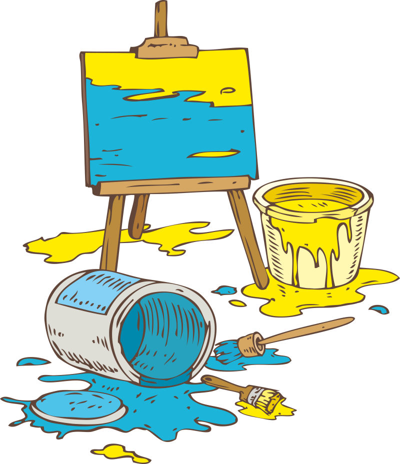 抽象矢量泼洒了的彩色油漆插图