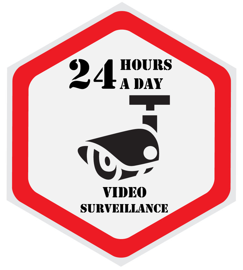 24小时监控标志矢量设计