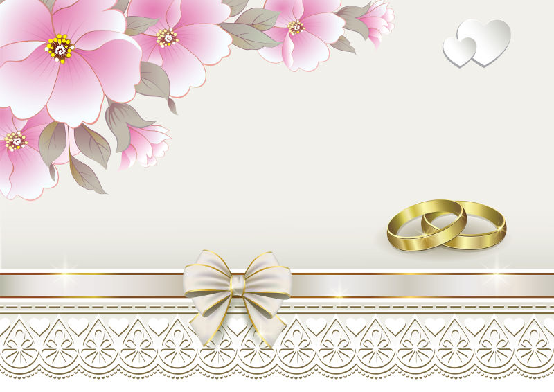 创意矢量抽象婚礼请帖设计