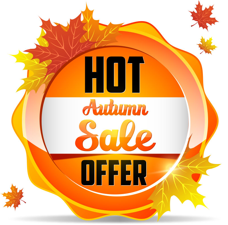 秋季甩卖标签矢量设计