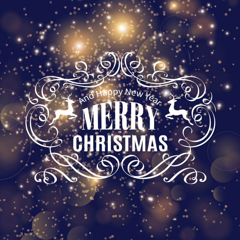 金色光斑背景的圣诞贺卡矢量设计